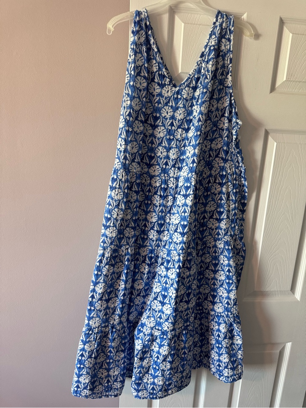 Sonoma Blue & White Floral V-Neck Midi Dress